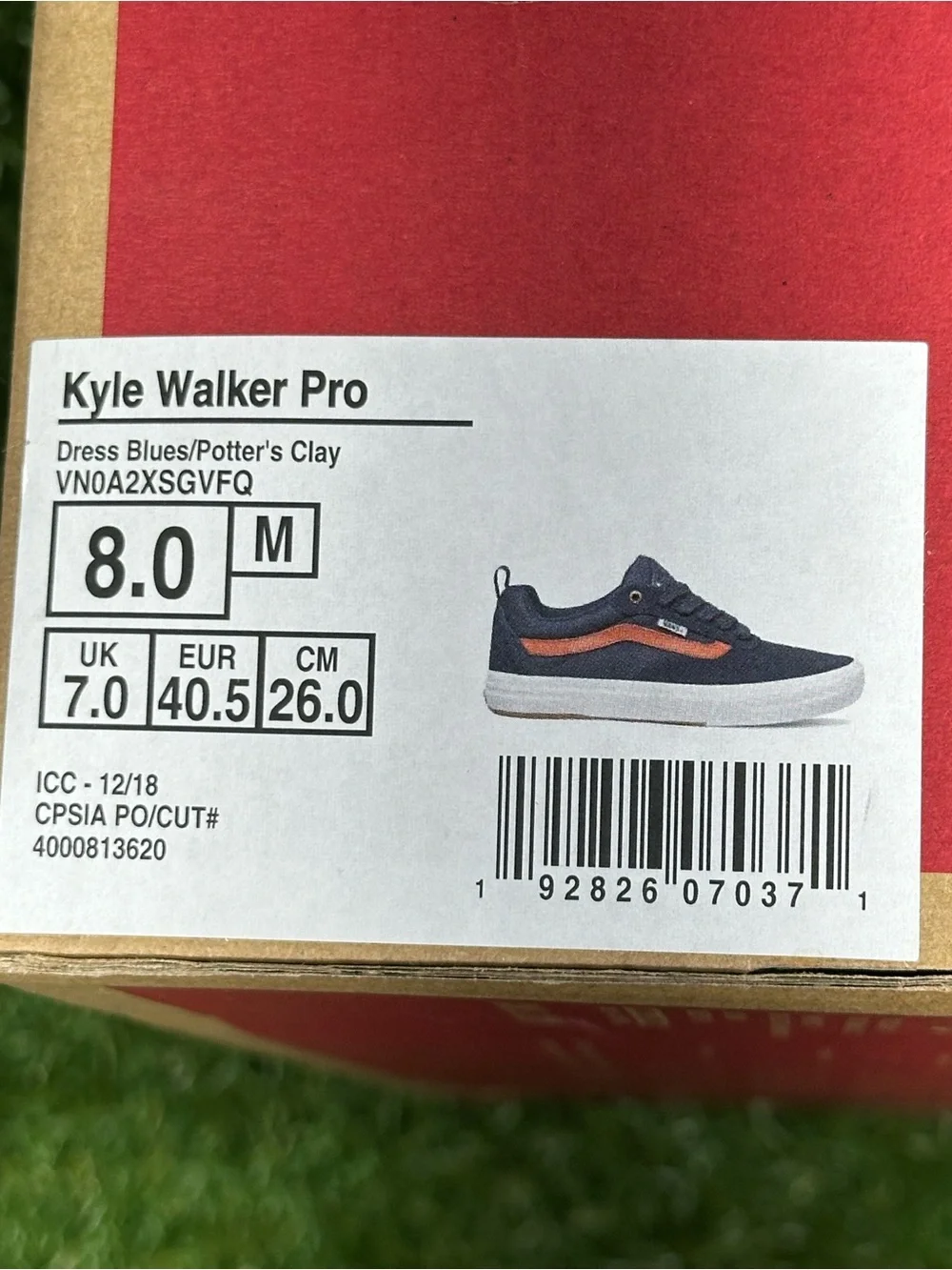 Vans Kyle Walker Pro , Dress Blue/ Potter’s Clay, Men’s 8 , VN0A2XSGVFQ